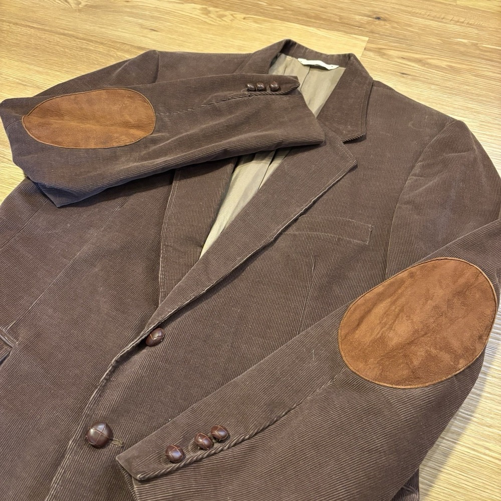 Vintage Levi's Sport Classics Blazer Men's 42R Brown Corduroy Elbow Patches USA